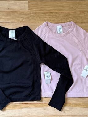 Old Navy Kids Long Sleeve performance tops - Black & Light Pink